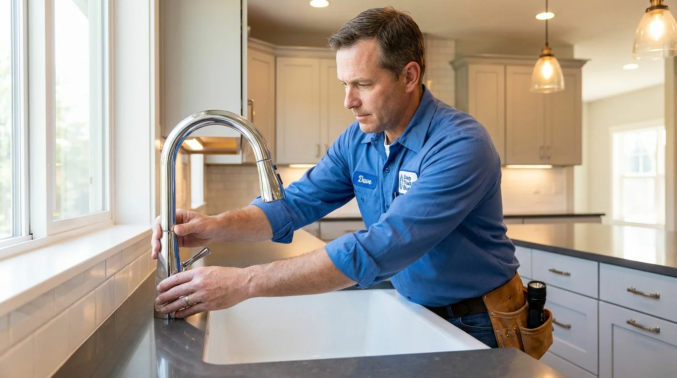 Kitchen faucet installation by Johns Plumbing LLC in Franklin Square