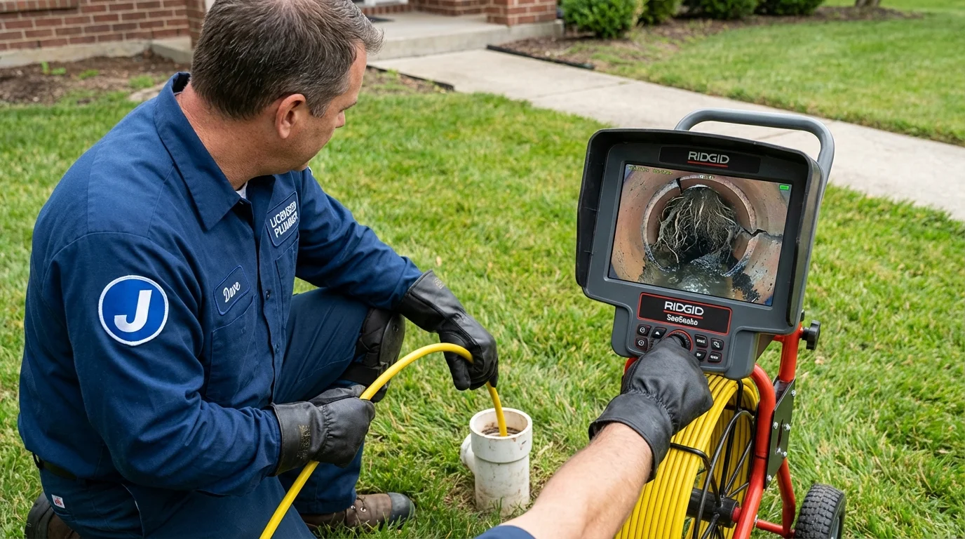 Sewer camera inspection being performed by Johns Plumbing LLC in Franklin Square